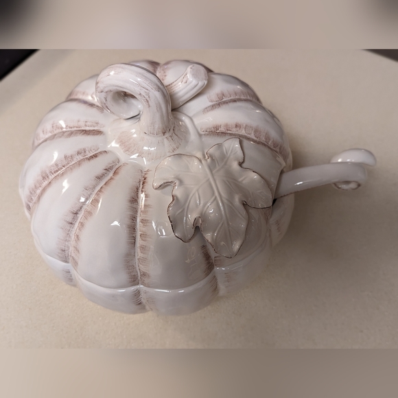 Mikasa Other - MIKASA Countryside Harvest 10” Covered Soup Tureen Ladle Pumpkin Pottery